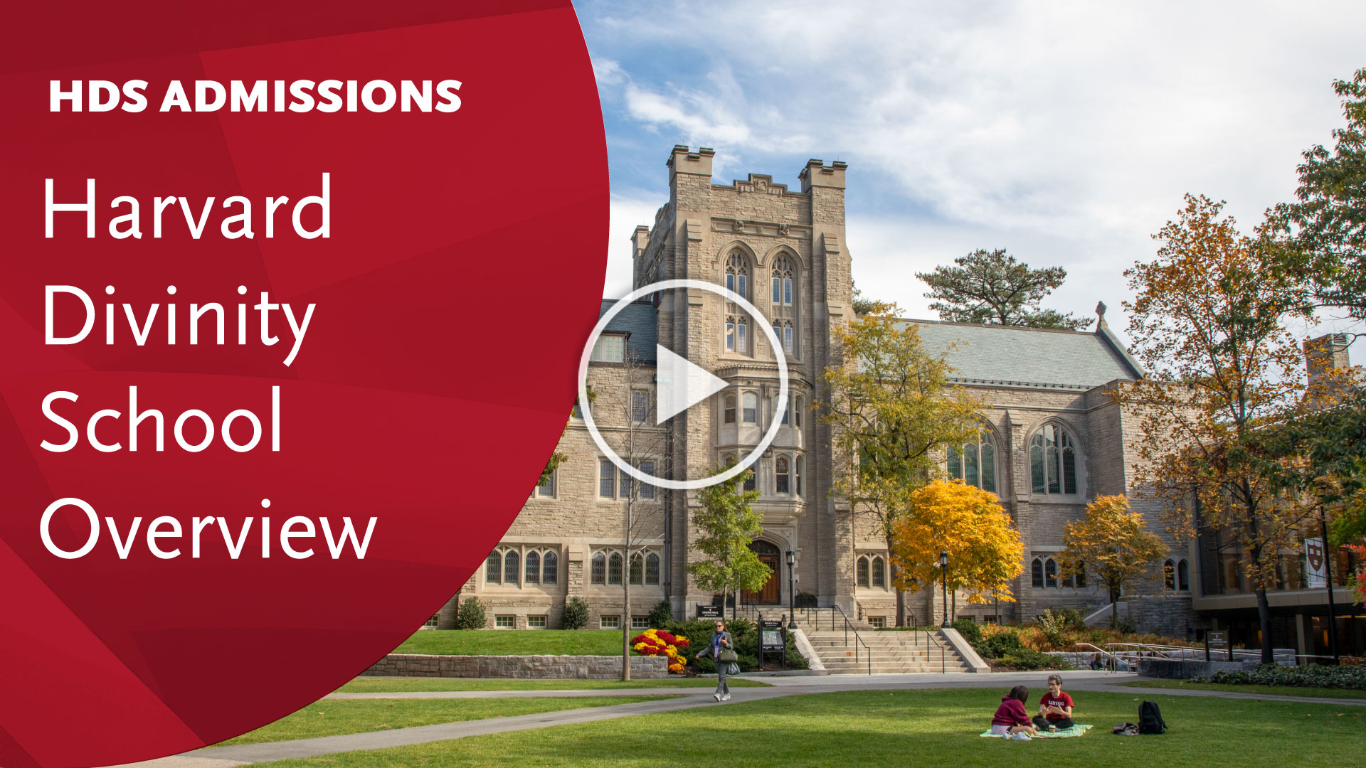 Harvard Divinity School Overview title overlay of Swartz Hall Grey Stone Building